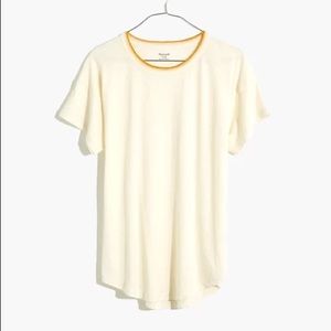 whisper fitting rib crew neck ringer tee